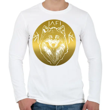 PRINTFASHION arany farkas - Férfi hosszú ujjú póló - Fehér férfi póló