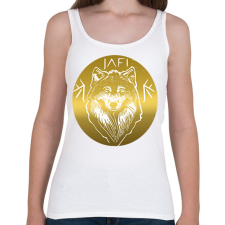 PRINTFASHION arany farkas - Női atléta - Fehér női trikó