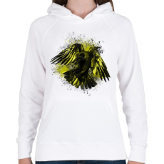 PRINTFASHION arany holló - Női kapucnis pulóver - Fehér