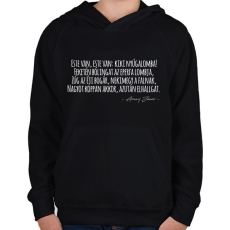 PRINTFASHION Arany János- Családi kör - Gyerek kapucnis pulóver - Fekete