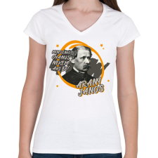 PRINTFASHION Arany János - Mindenki gyanús - Női V-nyakú póló - Fehér női póló