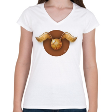 PRINTFASHION Arany labda - Női V-nyakú póló - Fehér női póló