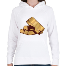 PRINTFASHION Arany rudak - Női kapucnis pulóver - Fehér női pulóver, kardigán