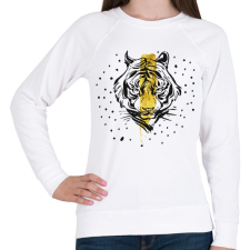 PRINTFASHION Arany tigris - Női pulóver - Fehér női pulóver, kardigán