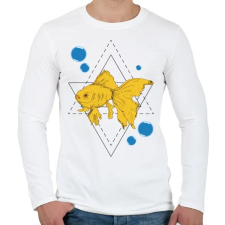 PRINTFASHION Aranyhal - Férfi hosszú ujjú póló - Fehér férfi póló