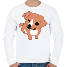 PRINTFASHION Aranyos amstaff/pitbull (barna) - Férfi pulóver - Fehér