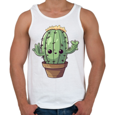 PRINTFASHION Aranyos kaktusz - Férfi atléta - Fehér atléta, trikó