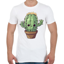 PRINTFASHION Aranyos kaktusz - Férfi póló - Fehér férfi póló