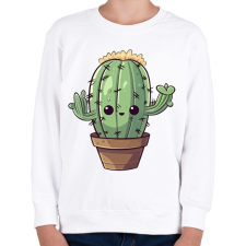 PRINTFASHION Aranyos kaktusz - Gyerek pulóver - Fehér gyerek pulóver, kardigán