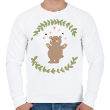 PRINTFASHION Aranyos maci - Férfi pulóver - Fehér férfi pulóver, kardigán