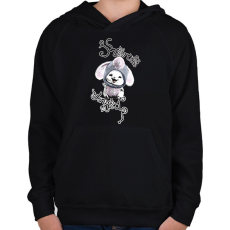 PRINTFASHION aranyos nyuszi - Gyerek kapucnis pulóver - Fekete