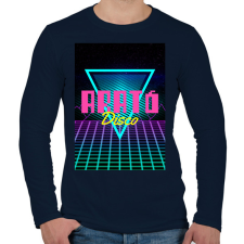 PRINTFASHION Arató disco - Férfi hosszú ujjú póló - Sötétkék férfi póló