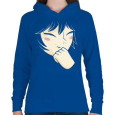 PRINTFASHION arc - stilizált - Női kapucnis pulóver - Királykék