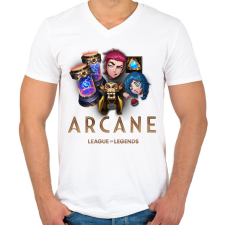 PRINTFASHION Arcane rewards - Férfi V-nyakú póló - Fehér férfi póló