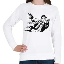 PRINTFASHION Archer - Női pulóver - Fehér női pulóver, kardigán