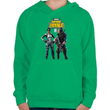 PRINTFASHION Arctic A. & Stingray Fortnite - Gyerek kapucnis pulóver - Zöld gyerek pulóver, kardigán