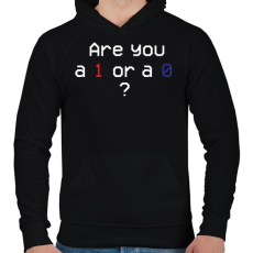 PRINTFASHION Are you 1 or 0?  - Férfi kapucnis pulóver - Fekete