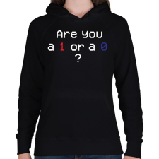 PRINTFASHION Are you 1 or 0?  - Női kapucnis pulóver - Fekete női pulóver, kardigán
