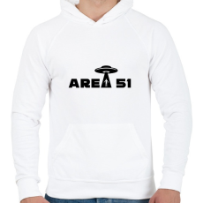 PRINTFASHION Area 51  - Férfi kapucnis pulóver - Fehér