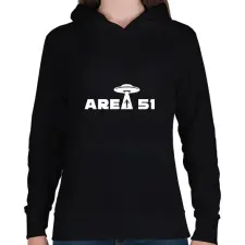 PRINTFASHION Area 51 - Női kapucnis pulóver - Fekete női pulóver, kardigán