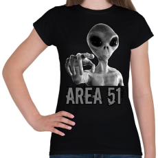 PRINTFASHION AREA 51 - Női póló - Fekete
