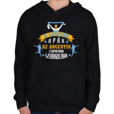 PRINTFASHION Argentin csapat - Gyerek kapucnis pulóver - Fekete