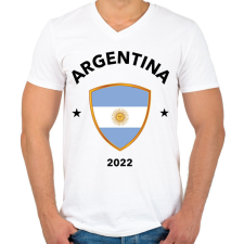 PRINTFASHION ARGENTINA - Férfi V-nyakú póló - Fehér férfi póló