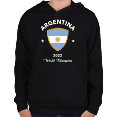 PRINTFASHION Argentina world champion 2 - Gyerek kapucnis pulóver - Fekete