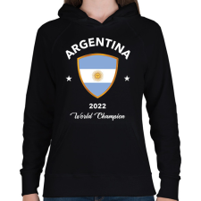PRINTFASHION Argentina world champion 2 - Női kapucnis pulóver - Fekete női pulóver, kardigán