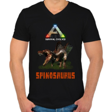 PRINTFASHION ark-spinosaurus - Férfi V-nyakú póló - Fekete férfi póló