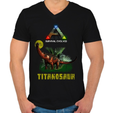 PRINTFASHION ARK-TITANOSAUR - Férfi V-nyakú póló - Fekete