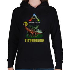 PRINTFASHION ARK-TITANOSAUR - Női kapucnis pulóver - Fekete
