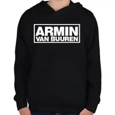 PRINTFASHION Armin Van Buuren - Gyerek kapucnis pulóver - Fekete gyerek pulóver, kardigán