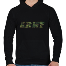 PRINTFASHION Army - Férfi kapucnis pulóver - Fekete férfi pulóver, kardigán