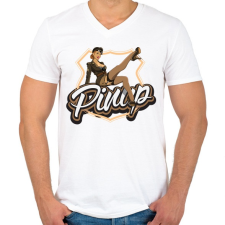PRINTFASHION Army legs - Férfi V-nyakú póló - Fehér férfi póló