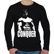 PRINTFASHION Arnold Conquer - Férfi hosszú ujjú póló - Fekete