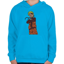 PRINTFASHION Árnyék nindzsa - Gyerek kapucnis pulóver - Azúrkék gyerek pulóver, kardigán