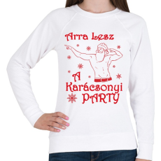PRINTFASHION Arra lesz a Karácsonyi party - Női pulóver - Fehér