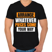 PRINTFASHION Arrange whatever - Férfi V-nyakú póló - Fekete férfi póló