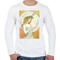 PRINTFASHION Art nouveau - Férfi hosszú ujjú póló - Fehér