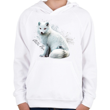 PRINTFASHION artic fox - Gyerek kapucnis pulóver - Fehér gyerek pulóver, kardigán