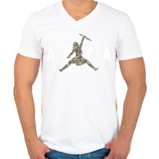 PRINTFASHION Arya Air (Camo#1) - Férfi V-nyakú póló - Fehér