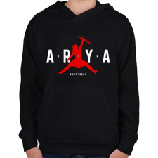 PRINTFASHION Arya Air (Red) - Gyerek kapucnis pulóver - Fekete gyerek pulóver, kardigán