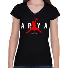 PRINTFASHION Arya Air (Red) - Női V-nyakú póló - Fekete női póló