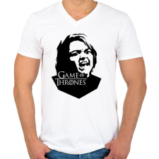 PRINTFASHION Arya - Férfi V-nyakú póló - Fehér férfi póló