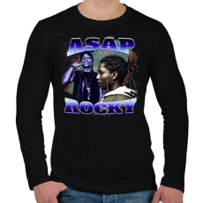 PRINTFASHION Asap Rocky - Férfi hosszú ujjú póló - Fekete