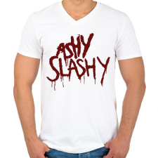 PRINTFASHION Ash vs Evil Dead ashy slashy - Férfi V-nyakú póló - Fehér férfi póló