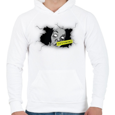 PRINTFASHION ashjdrkztfuiuoéok-01 - Férfi kapucnis pulóver - Fehér férfi pulóver, kardigán