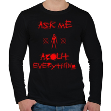 PRINTFASHION ASK ME - Férfi hosszú ujjú póló - Fekete