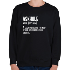 PRINTFASHION Askhole - Graphic Designer - Gyerek pulóver - Fekete